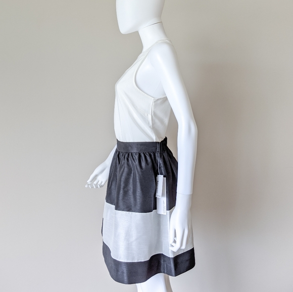 NWT High Waisted Color Block Stripe Skirt - Picture 3 of 6